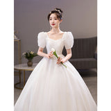 Pregnant Women's Wedding Dress 2026 New Bridal Main Wedding Dress Large Size Fat Mm Shading Belly French Princess Wind Tail Wedding Dress HZ0517