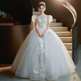 French Light Main Wedding Dress 2025 New Bridal Court Princess Style Small Wedding Dress Tail HZ0517