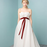 2026 New Breast-Shape Thin And Light Wedding Dress Pregnant Women High-Waisted Bride Go Out To The Bow Sweet HZ0517