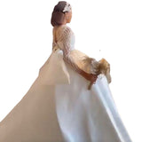 New Wedding Dress Deep V Sexy Atmospheric Long Sleeve Tail Wedding Dress 2026 New Body Repair Yarn Spring HZ0517