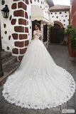 2026 New Shoulder Fashion Sexy Thin Lace Wedding Dress Tailed Large Wedding Dress Spring HZ0517