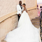 2026 Wedding New One-Word Shoulder Wedding Dress Modern Banquet Showing Thin Sexy White Evening Dress HZ0517
