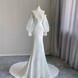French Lace Fishtail Wedding Dress With Retro Court Style Temperament Out Of Yarn And Density Dress Summer HZ0517