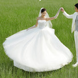 2026 New Breast-Shape Thin Wedding Dress Super Xiansen Wedding Bride Wedding Yarn Travel To Show Thin And Fluffy Skirt HZ0517