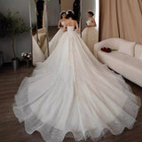 Starry Sky Main Light Wedding Dress 2025 New Temperament Bride Tectoral Family Luxury Tail Simple Temperament HZ0517