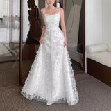 White Fairy Light Wedding Dress Sling Bridal Wedding Dress Party Welcome Binsen Engagement Elegant Dress Dress HZ0517
