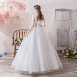 Large-Size High-Waist Long-Sleeved Wedding Dress 2026 New Wedding Dress Solid Color Simple Atmospheric Fashion Trend Yarn HZ0517