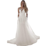 2026 Sexy V-Neck Wedding Dress Open Lace Bridal Beach Wedding Dress Fashion Engagement Banquet Outdoor Sen Family Travel Skirt HZ0517