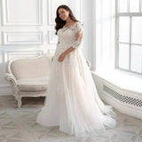 Wedding Dress Overseas Sleeveless V Collar Dignified Atmospheric Bride Wedding Dress For Pregnant Women HZ0517