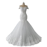 One-Word Shoulder Wedding Dress 2026 New Bride Thin French Fishtail Small Tail Small Tailed Wedding Dress HZ0517