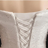 One-Word Shoulder Wedding Dress 2026 New Bridal Small French Retro Set Of Simple Travel Wedding Wedding Dress HZ0517