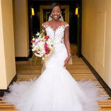 2026 New Fishtail Light Wedding Temperament Waist One-Word Shoulder Repair Simple European Style Wedding Dress HZ0517