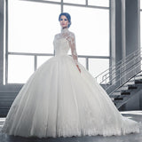 2026 New Bridal Wedding Dress Lace Twive Twives Long Sleeve Main Wedding Dress HZ0517