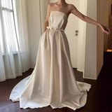 Sing Noodle Wedding Dress 2026 New Bridal Slim Simple Light Luxury Small Tail Engagement Dress Dress Summer HZ0517