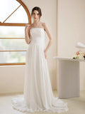 New French Yarn Yarn Shaft Skinny Simple Sweet Wind Bridal Light Yarn Outdoor Lawn Wedding Dress HZ0517