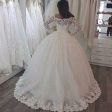Wedding Bride Drags Off In The Spring Of 2026 New Fashion Lace Word Shoulder Long Sleeve Small Tailed Woman HZ0517