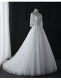Light Wedding Dress 2025 New Bride Wedding Small Sleeves Together Thin Shoulder Tugged Yarn Woman HZ0517
