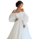 New Pile Of Sleeves Bridal Wedding Dress With A Back-To-Back Toast Party Party HZ0517