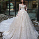 2026 Short-Term Collar White Middle-Waist Elegant Word For Medium And Long Cotton Wedding Dress Supply HZ0517
