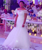 2026 New Wedding Dress Bridal Fishtail Shoulder Lace Wedding Dress HZ0517