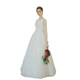 2026 New One-Word Shoulder Retro Light Yarn Simple Small Man To Go Out Temperament Fairy Fairy Wedding Dress HZ0517