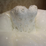 Dream Starry Sky Main Wedding Dress 2025 New Bridal Main Yarn Display Thin Heavy-Bstride Wedding Dress Long Tailed Out Of The Yarn Woman HZ0517