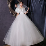 Simplicity Main Light Wedding Dress 2026 Popular New Bride Wedding French Thin Sleeve Super Fairy Simple Hepburn F78 HZ0517