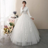 Main Wedding Dress 2026 New Bridal Small French Light And Simple Out Of The Yarn Long Sleeve Thicket Warm Wedding Dress HZ0517