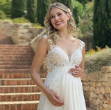 Tail Wedding Dress New Deep V-Neck Dress With Open Back Sexy Wedding Dress HZ0517