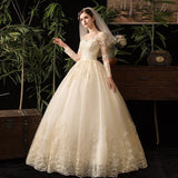 Simple Wedding Dress 2026 New Long Sleeve Tailed Wedding Brides Wedding Dress HZ0517