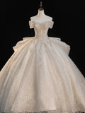 One-Word Shoulder Wedding Dress 2025 New Bridal Main Yarn Small French High-End Texture Drag High-End Fugitive Princess HZ0517