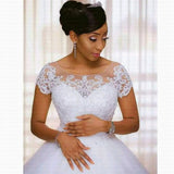 2026 New Retro Lace Affix African Wedding Dress Sexy Shoulder Bridal Dress HZ0517
