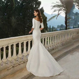 Wish New Sexy V-Neck Half-Sleeved Fishtail Repair Wedding Dress HZ0517