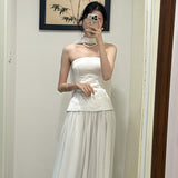 Smear The Breast-Shape Small Simple High-End Feel-Faced Bridal Dress Daily Dress Light Luxury Welcome Yarn HZ0517