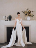 French High-End Go Out Yarn To Welcome Famous People's Light Luxury Annual Evening Dress Design Sense Niche Fishtail Light Wedding Dress Bride HZ0517