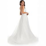 V-Neck Wedding Dress New Sling Strip De-Back Repair Simple Large-Size Trend Travel Main Wedding Dress HZ0517