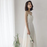 French Travel Photo Wedding Wedding Beach Dress Elegant Back Sexy Sling Skirt Banquet Dress HZ0517