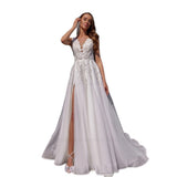 2026 New Wedding Dress Bridal French Light Wedding Dress Super Fairy Perspective V-Neck Sexy Drag Tail Thin Wedding Dress HZ0517