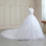 Large-Size One-Word Shoulder Wedding Dress Slim 2026 New Drag-Tailed Simple Wedding Dress HZ0517