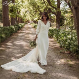 Simple Densified Long-Sleeved Wedding Dress 2026 Explosion Main Yarn HZ0517