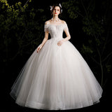 Tuxedo Shoulder Wedding Dress 2026 New Bridal Wedding Dress Princess Dream Simple Tailing Woman HZ0517