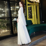 Evening Dress Women 2026 New Banquet Temperament French Light Luxury Niche Design Texture White Dress / Evening HZ0517