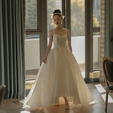 French Hepburn Light Wedding Dress Super Fairy Dreamson Slings Out The Yarn Temperament Simple Vertiny Retro Dress HZ0517