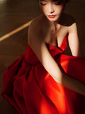 The Bride's High-Level Temperament Red Light Luxury Back Door To Show Thin Toasting Small Man Engagement Dress Back Door HZ0517