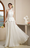 Vintage Collar Hanging Neck Thin Soft And Tempting Temperament Bridal Wedding Dress Outdoor Lawn Yarn New Yarn HZ0517