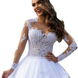 2026 New Wedding Dress Bride Wedding Simple Temperament Long-Sleeved Wedding Spring HZ0517