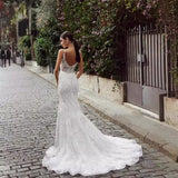 New Bridal Wedding Dress White High-End Sexy Desex Slings Small Tail Wedding Dress HZ0517