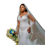 New Large-Size Heavy Industry Dress African Bride Sexy Body-Pupling Fishtail Wedding Dress HZ0517