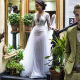 2026 New New Wedding Dress Bride Wedding Lace Long-Sleeved Wedding Dress HZ0517
