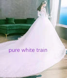 Large-Size Wedding Dress 2026 New Long Tail Mid-Rise Dream Long-Sleeved Wedding Dress Overseas Warehouse HZ0517